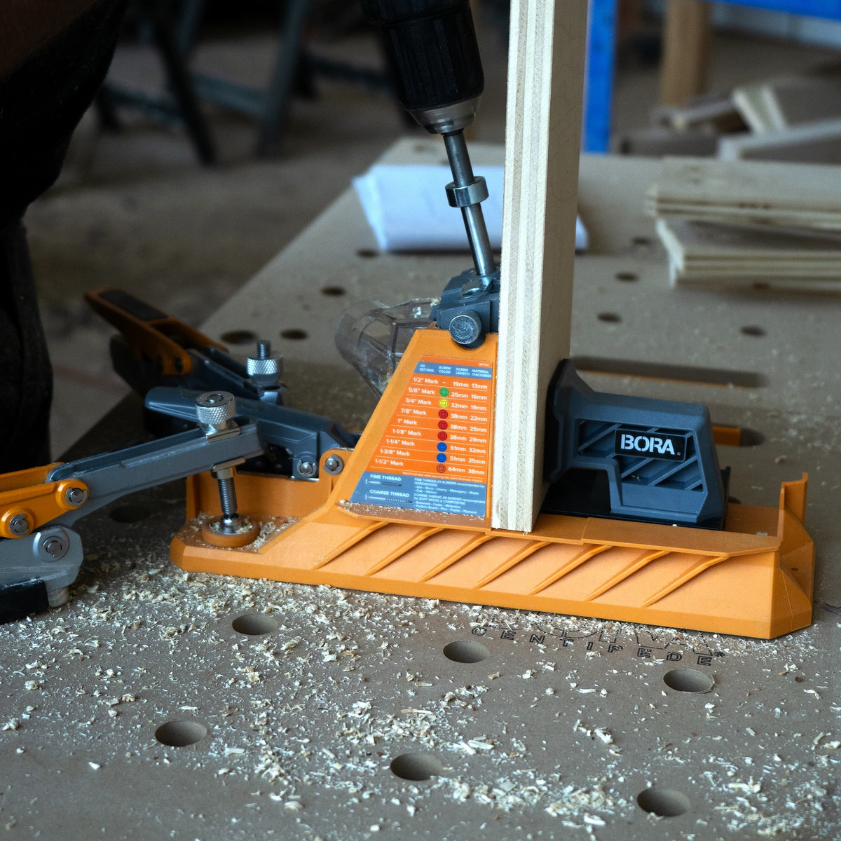 BORA Tool Auto Jig setting drill guide automatically for precise pocket holes