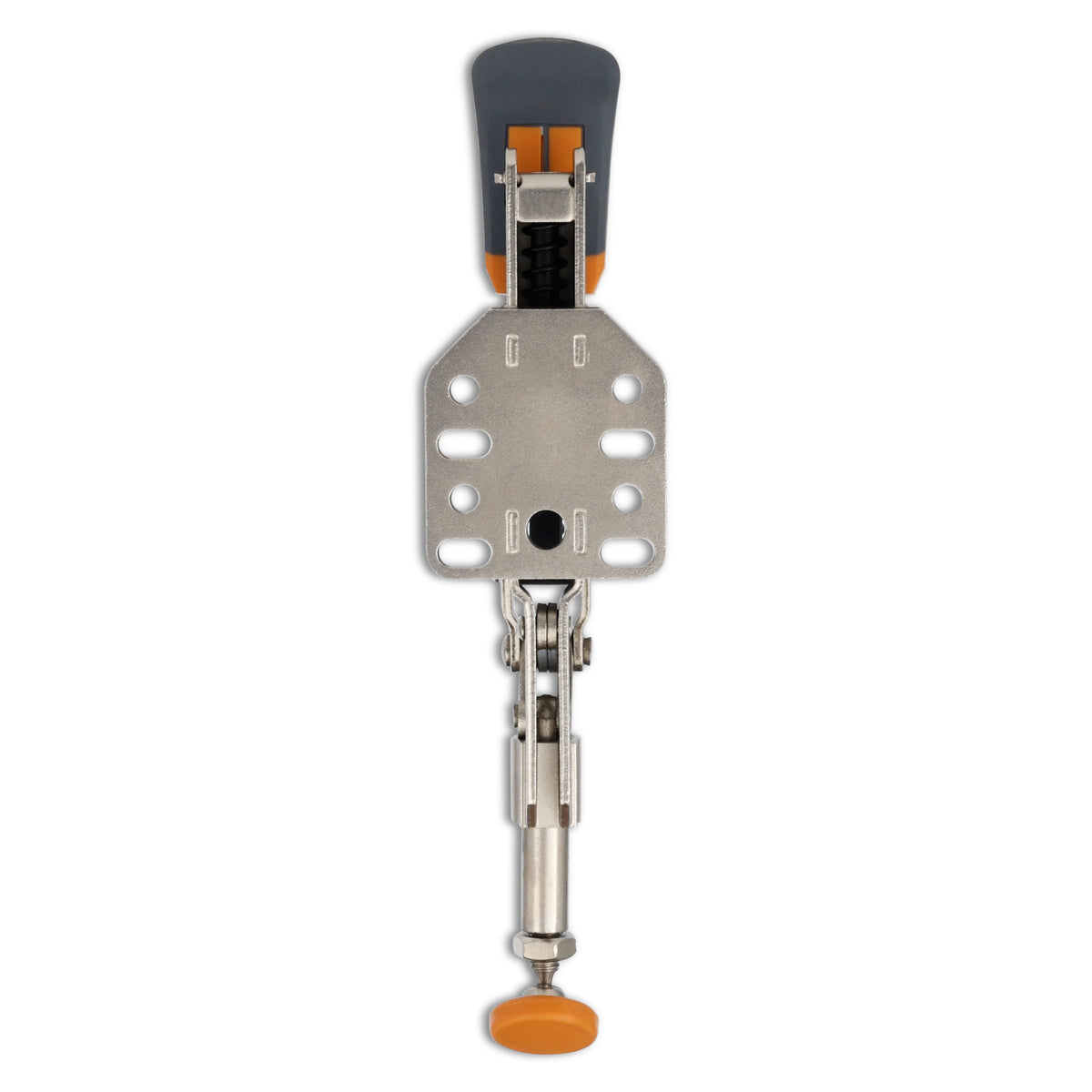 BORA Tool Large Auto Adjust Inline Toggle Clamp showing adjustable clamping mechanism in action