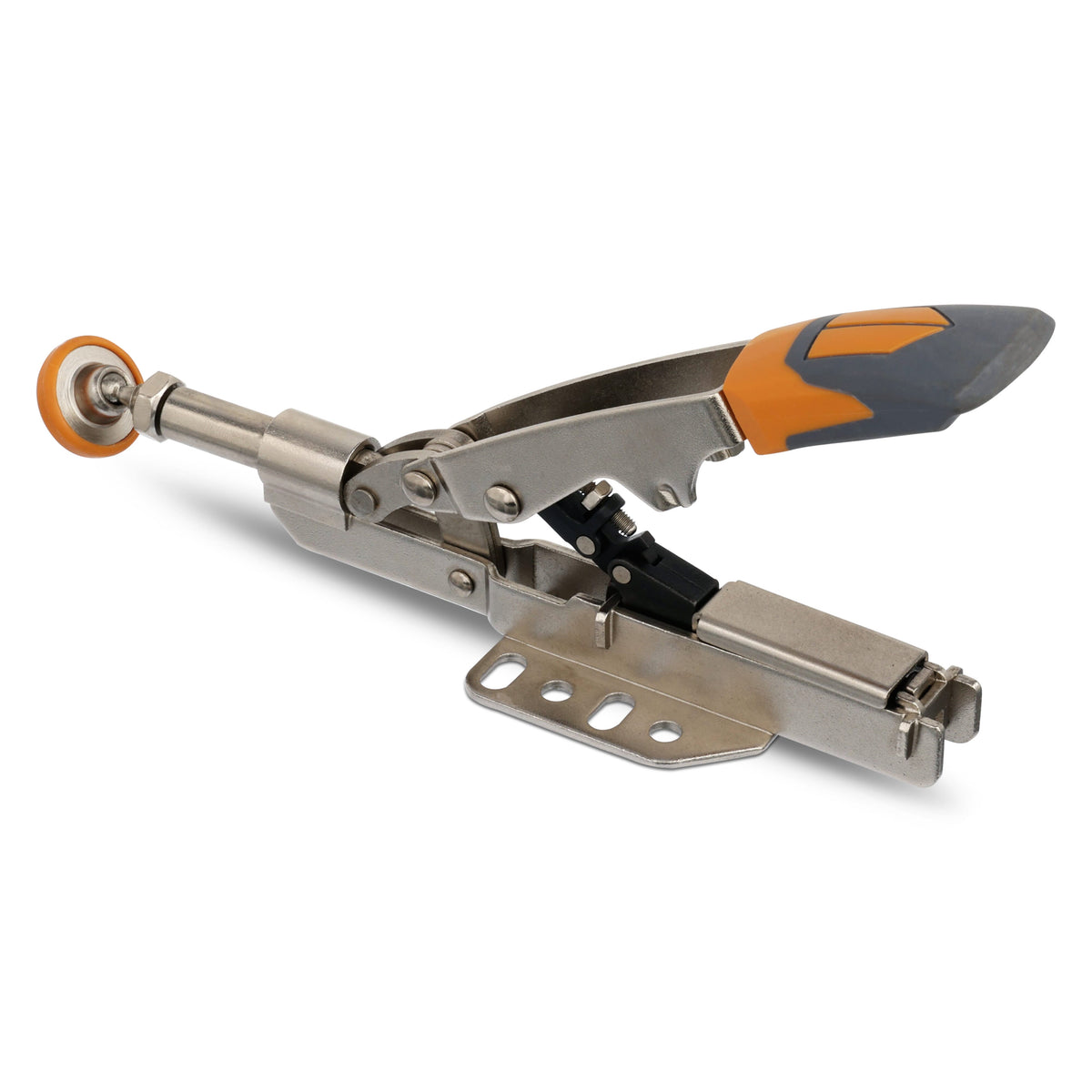 BORA Tool Large Auto Adjust Inline Toggle Clamp 19mm Reach, detailed view of the clamp mechanism