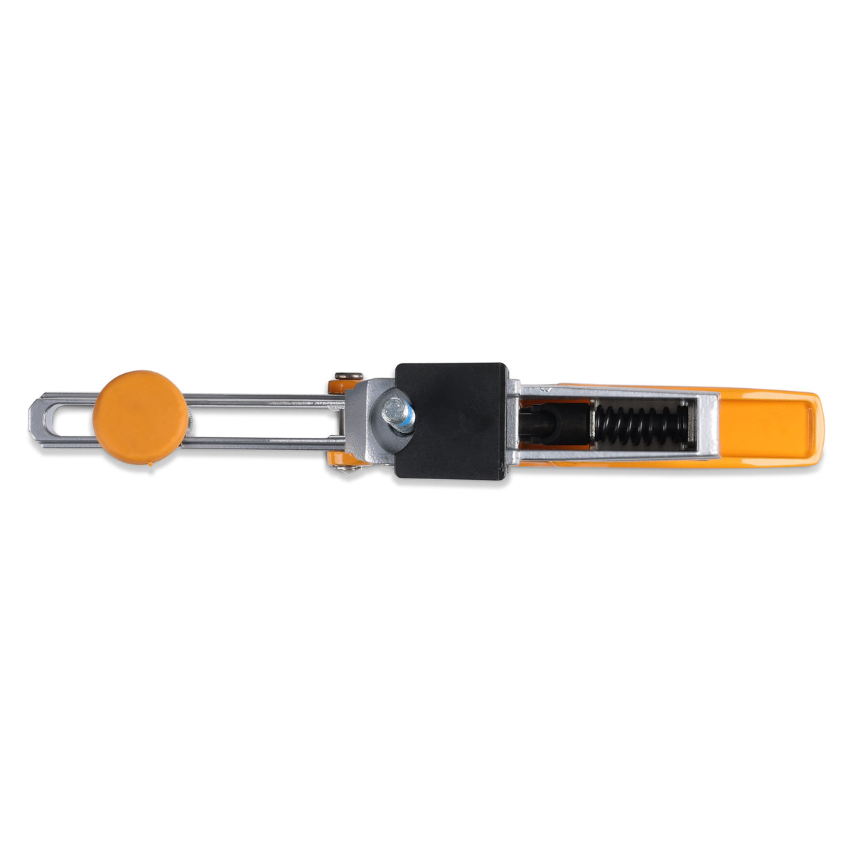 BORA Tool Dog Hole Auto Adjust Clamp in action with 175mm capacity, featuring secure grip on 19mm bench dog post