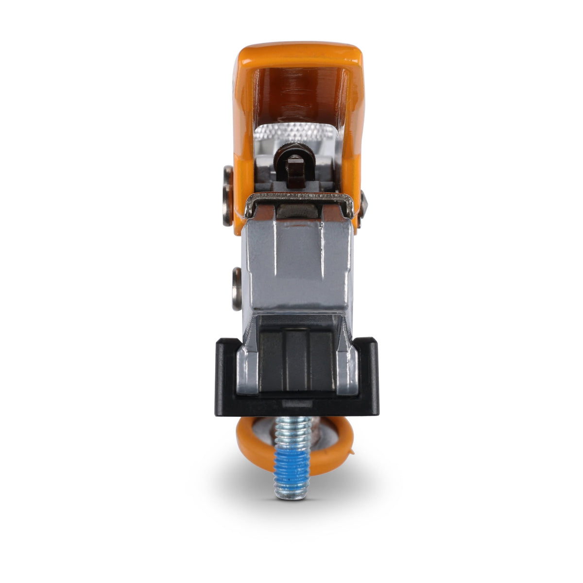 Toggle Clamp with 19mm bench dog post securely gripping into the dog hole, offering 360-degree placement