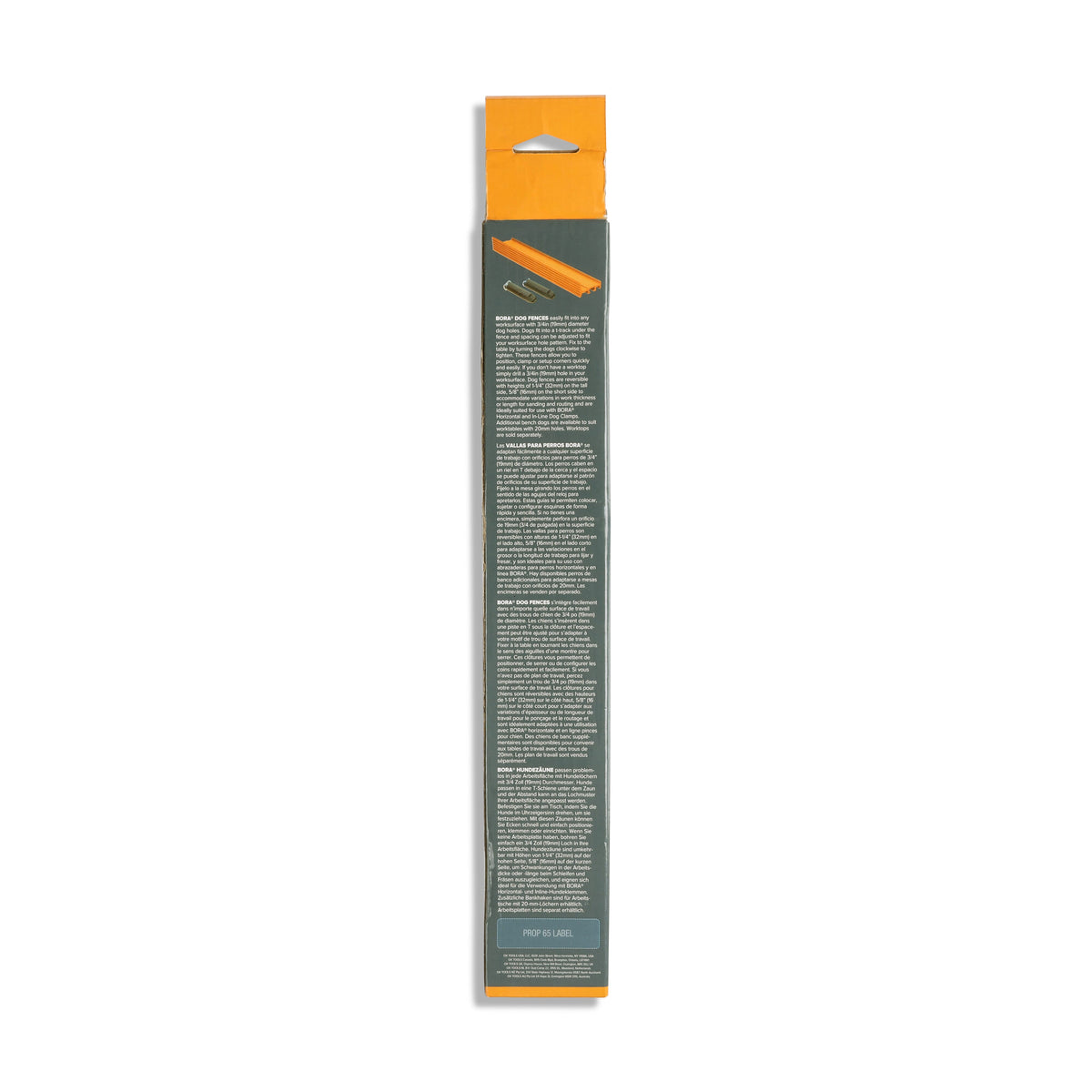 BORA Tool 14in Dog Hole Fence for workpiece positioning and bracing. Reversible design for varying workpiece thickness