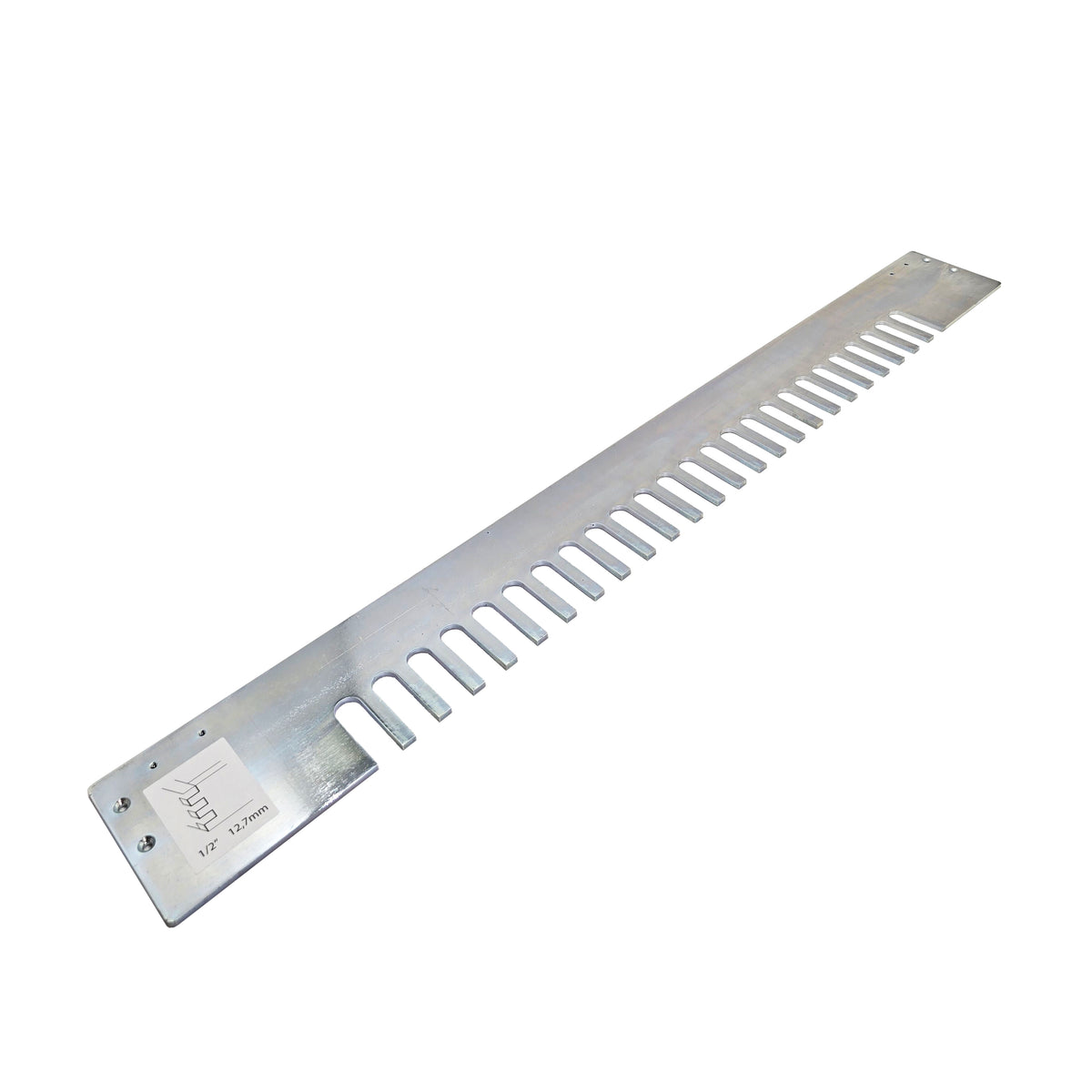 Trend 1/2in Box Joint Template for 600mm Dovetail Jig, laser-cut zinc-plated steel template for creating box joints