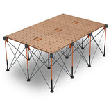 BORA Centipede Work Stand Table Top MDF 610 x 1200mm with Bench Dog Holes - Top view showcasing secure fastening handles