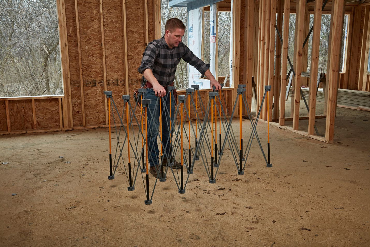 BORA Centipede Work Stand 1200 x 2400mm with Carry Bag from an angle showcasing its sturdy frame and portable design