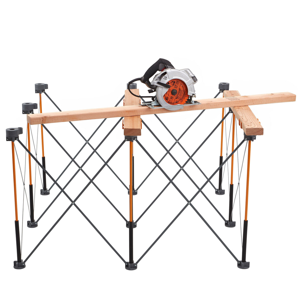 BORA Centipede CK9S Work Stand 1200 x 1200mm in use outdoors with carry bag