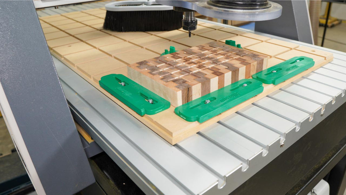 MicroJig MatchFit Edge Guide Kit in action, showcasing precise work-holding with low-profile fences