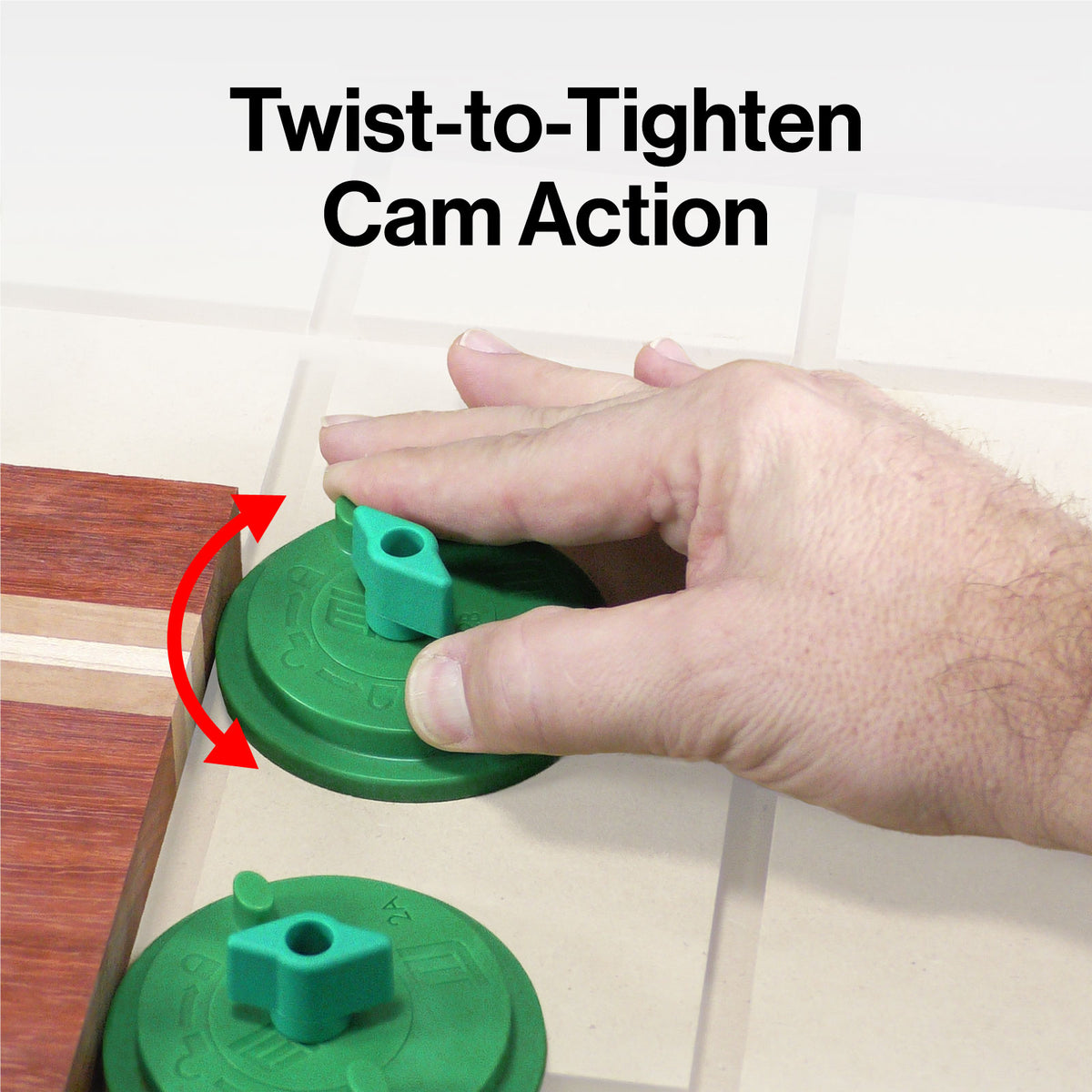 MicroJig MatchFit Ring Clamp 2-Piece Kit: Adjustable Dovetail Clamp in use on woodworking table