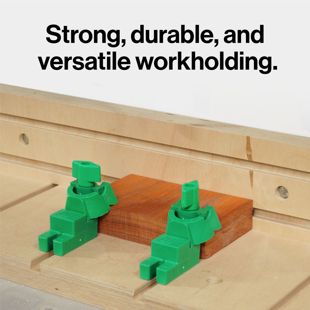 MicroJig MatchFit U-Pad Clamp Kit in use on woodworking project