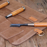 En Mina 12 Pocket Suede Chisel Roll