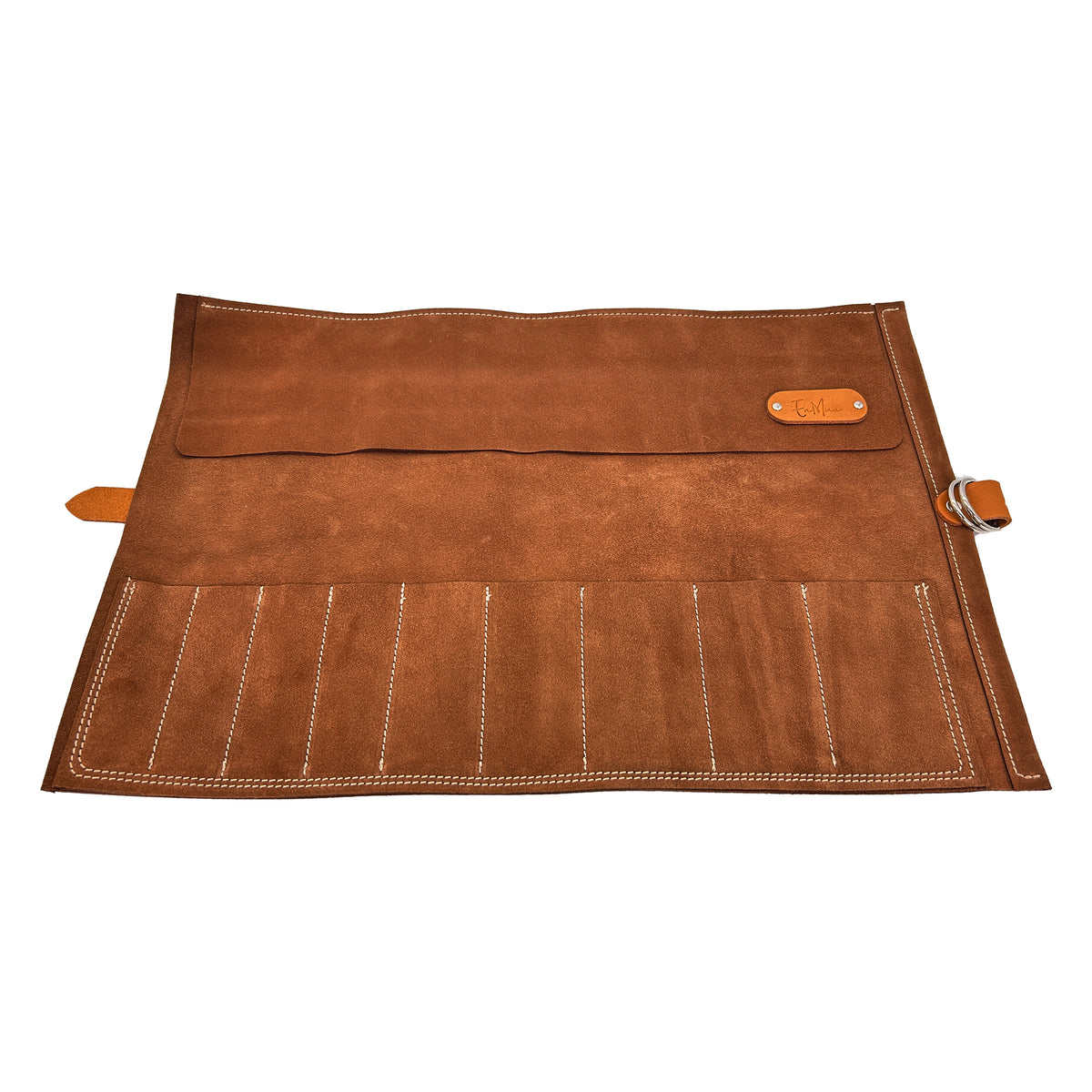 En Mina 9 Pocket Suede Chisel Roll