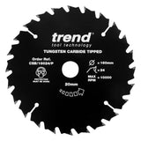 Trend 160mm x 20mm x 24T PTFE Coated Ripping Circular Saw Blade