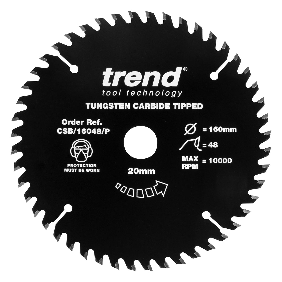 Trend 160mm x 20mm x 48T PTFE Coated General Purpose Circular Saw Blade