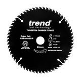 Trend 165mm x 20mm x 60T PTFE Coated Fine Cut Off Circular Saw Blade