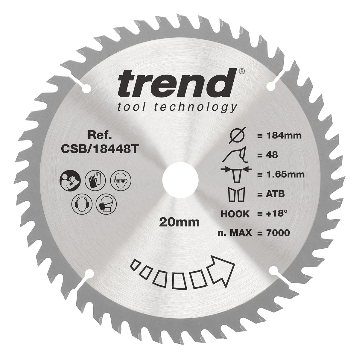 Trend 184mm x 20mm x 48T Thin Kerf General Purpose Cordless Circular Saw Blade