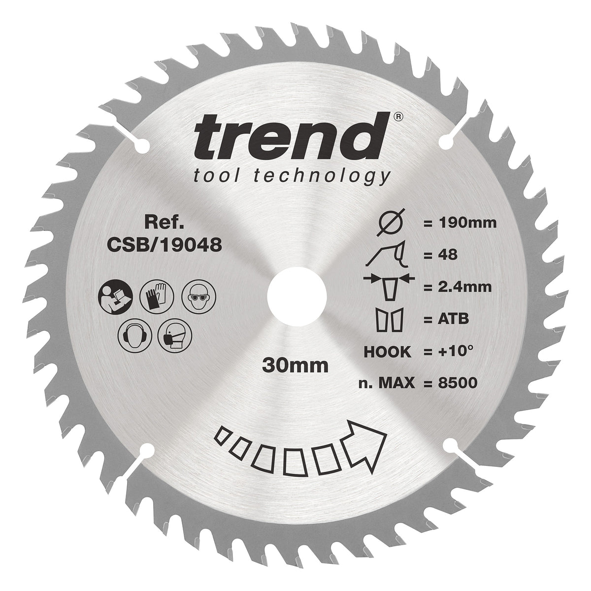 Trend 190mm x 30mm x 48T General Purpose Circular Saw Blade