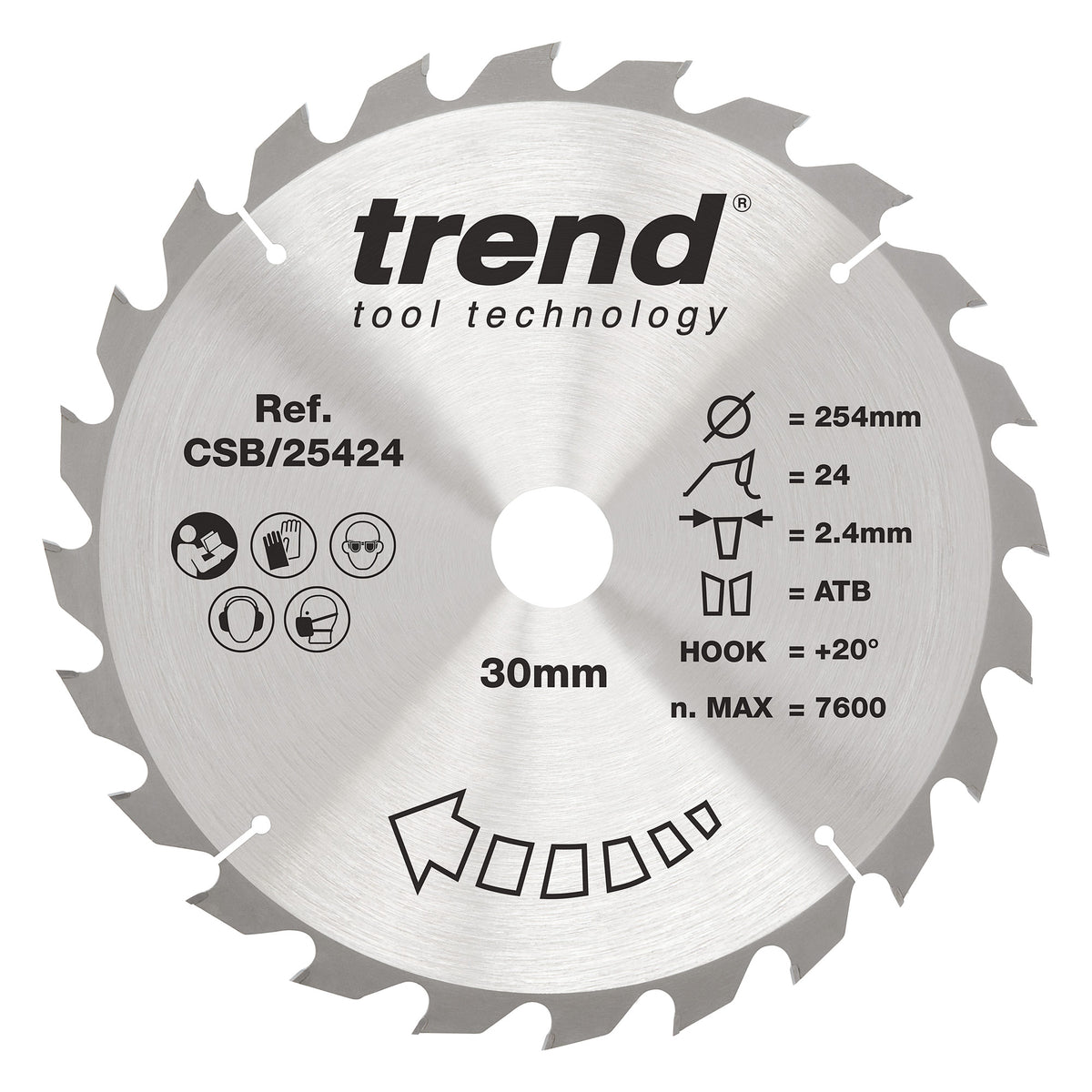 Trend 254mm x 30mm x 24T Ripping Circular Saw Blade