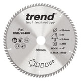 Trend 254mm x 30mm x 80T Fine Cut Off Circular Saw Blade
