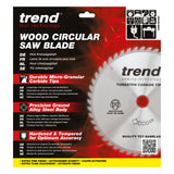 Trend 254mm x 30mm x 80T Fine Cut Off Circular Saw Blade