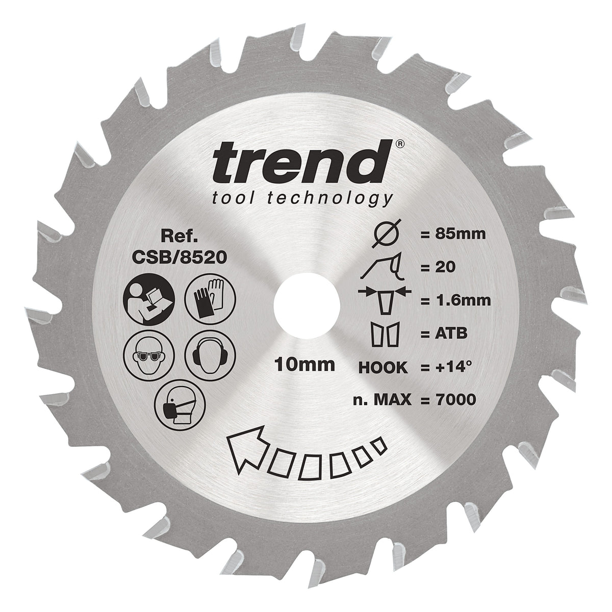 Trend 85mm x 10mm x 20T General Purpose Circular Saw Blade