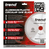 Trend 216mm x 30mm x 80T Aluminium/Plastic Circular Saw Blade
