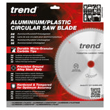 Trend 300mm x 30mm x 96T Aluminium/Plastic Circular Saw Blade