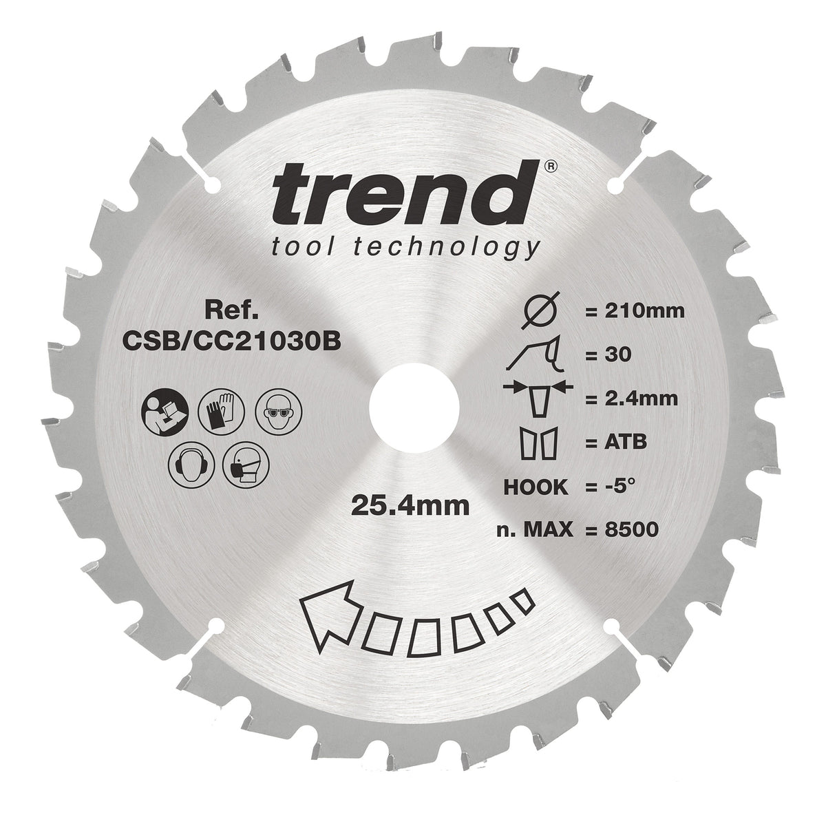 Trend 210mm x 25.4mm x 30T Ripping Mitre Saw Blade