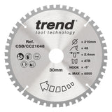 Trend 210mm x 30mm x 48T General Purpose Mitre Saw Blade