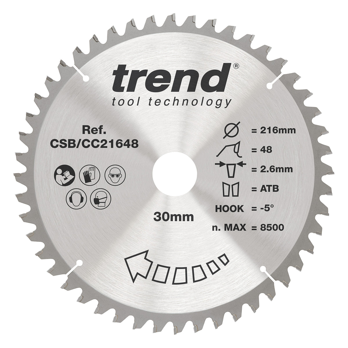 Trend 216mm x 30mm x 48T General Purpose Mitre Saw Blade