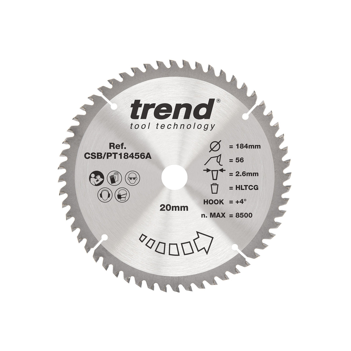 Trend 184mm x 20mm x 56T Laminate/HPL Circular Saw Blade