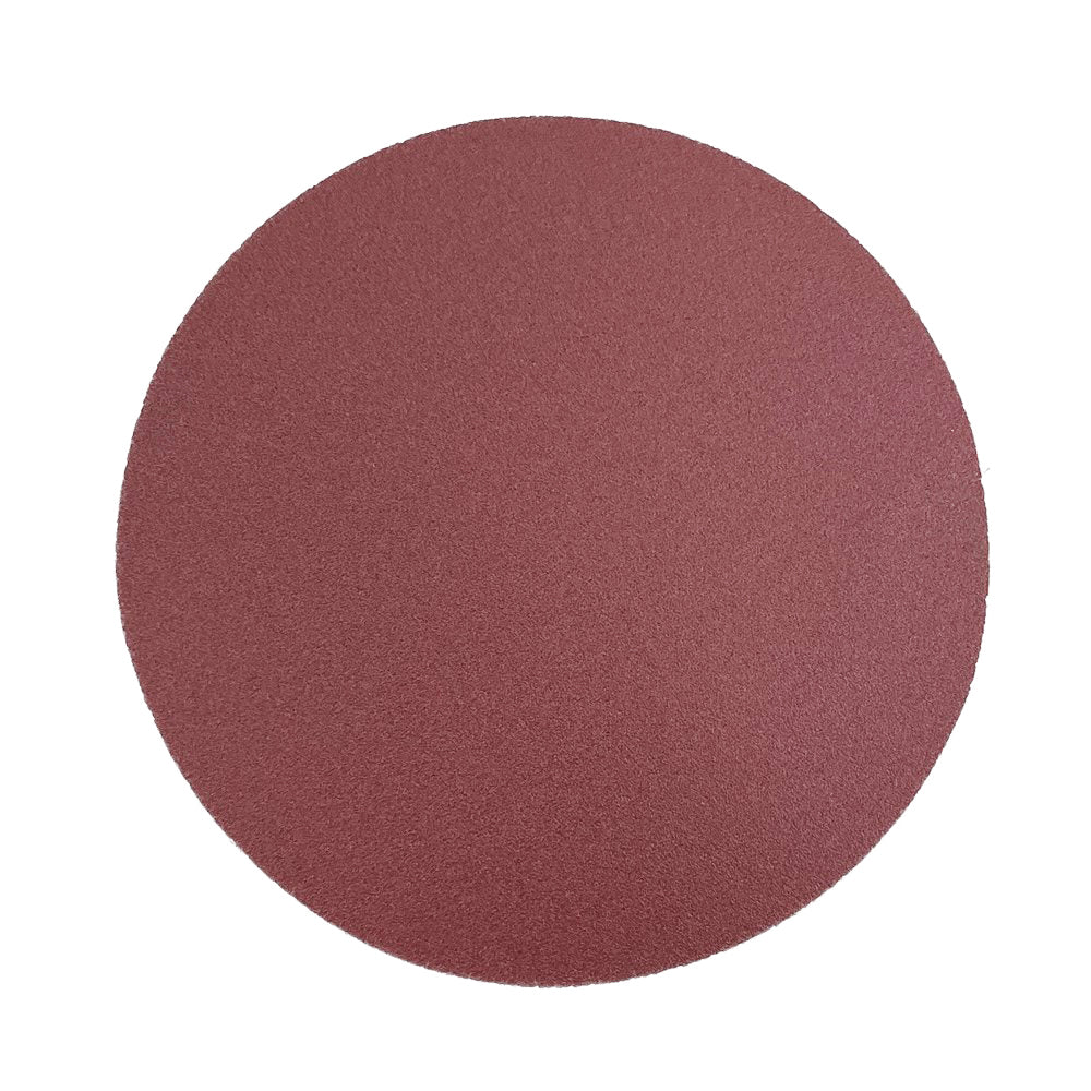 Round sandpaper disc on a white background