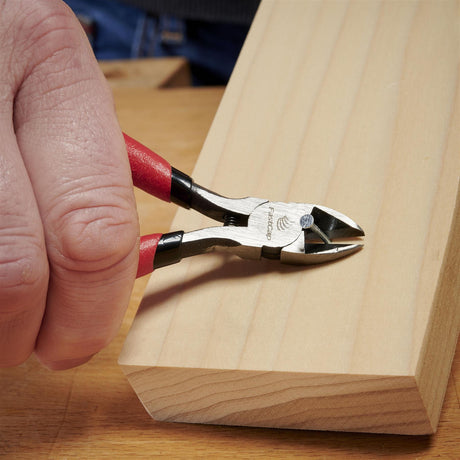 FastCap Micro Flush Cut Trimmers with rounded flush side cutting surface for precise woodworking in tight spots