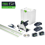 Festool TSC 55K 18V 160mm Cordless Plunge Saw 5.0 Ah XL Set in Systainer with 1400mm Rail