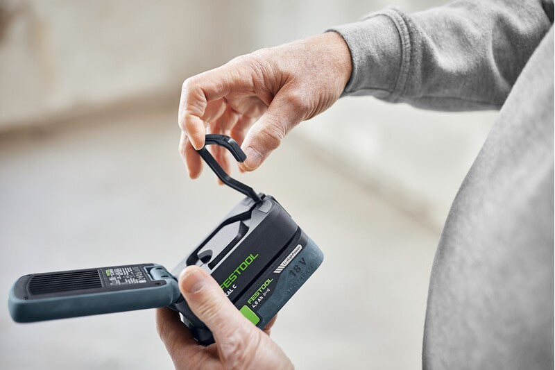 Compact Festool SYSLITE KAL C cordless working light illuminating hard-to-reach areas powerfully