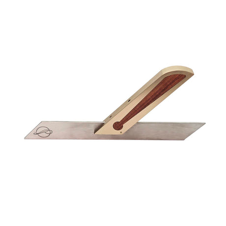 Ironbark Toolworks Mitre Gauge Brass with Mulga Inlay close-up view
