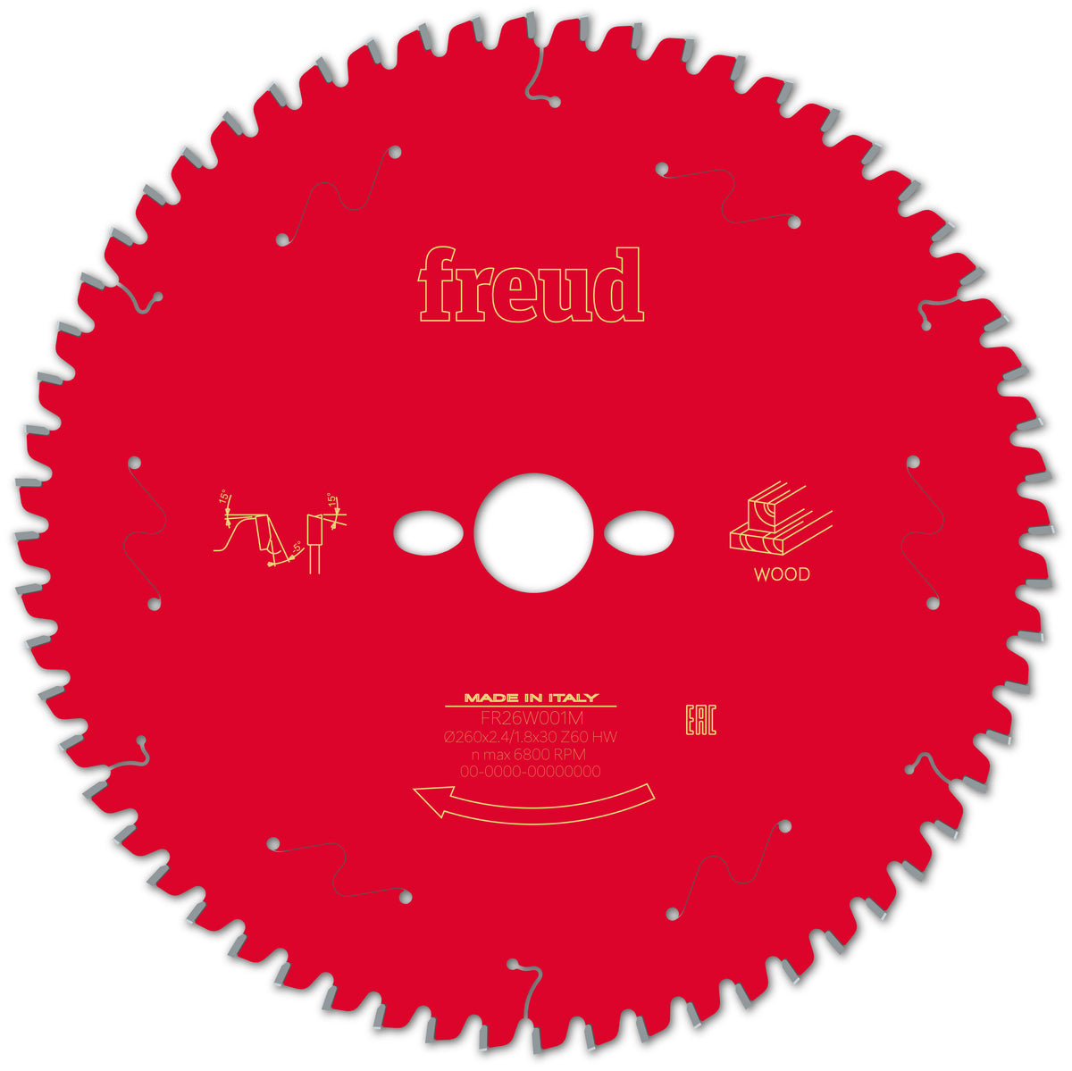 Freud 260 x 30 x 2.4 x 60T Wood Circular Saw Blade suits Mitre Saws