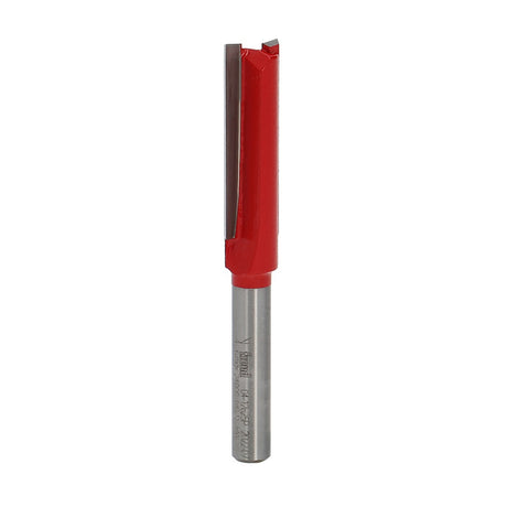 Freud Double Flute Straight Router Bit on 1/4in Shank - Versatile woodworking tool for precise grooving and edge-routing tasks