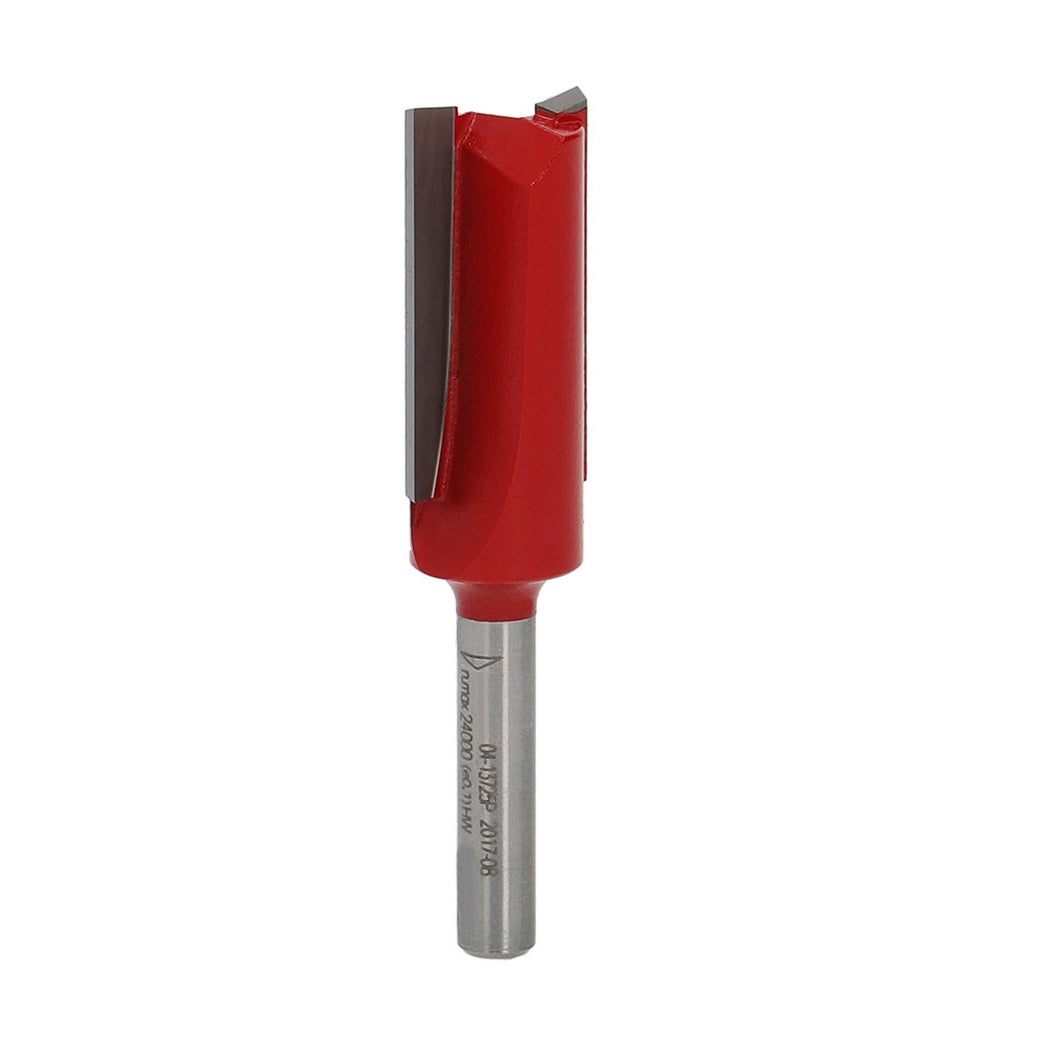 Freud Double Flute Straight Router Bit 1/4in Shank in use on wood surface