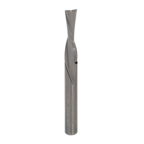 Freud Industrial Twin-Flute Spiral Downcut CNC Router Bit in action, delivering precise cuts with its two flute design