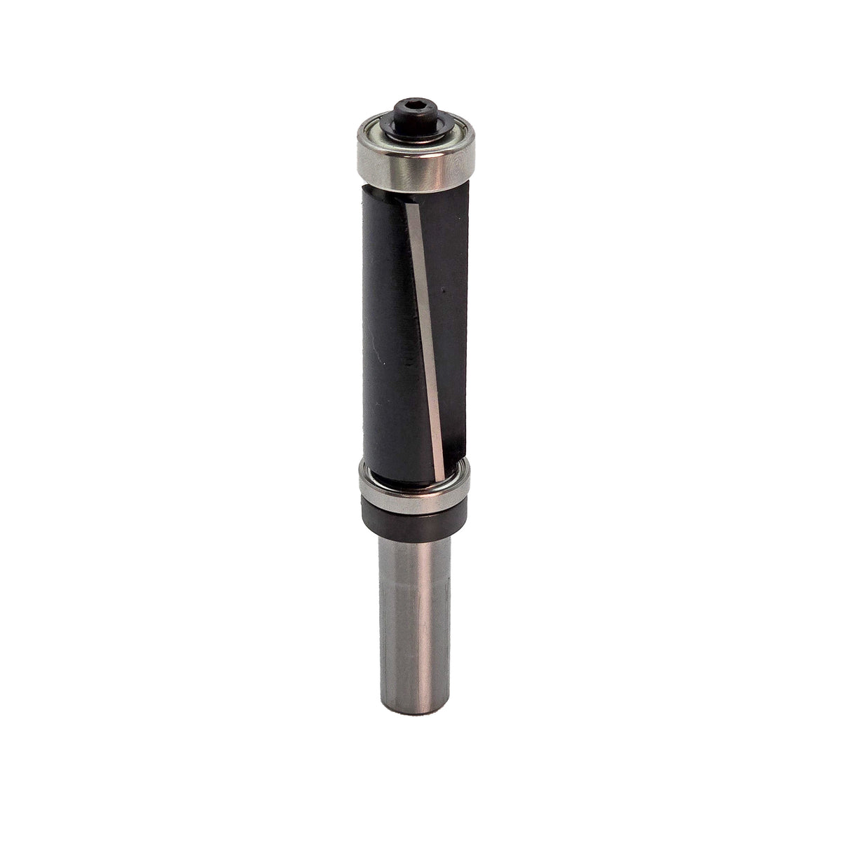 Torquata Long Dual-Bearing Flush Trim Router Bit in use on timber with precision