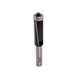 Torquata Long Heavy-Duty Flush Trim Router Bit with 1/2in Shank - High-angle close-up view showcasing sharp cutting edges