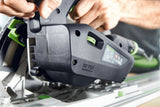 Festool TS 60K plunge cut saw with 100 Year Limited Edition Systainer and 1400mm Rail in action