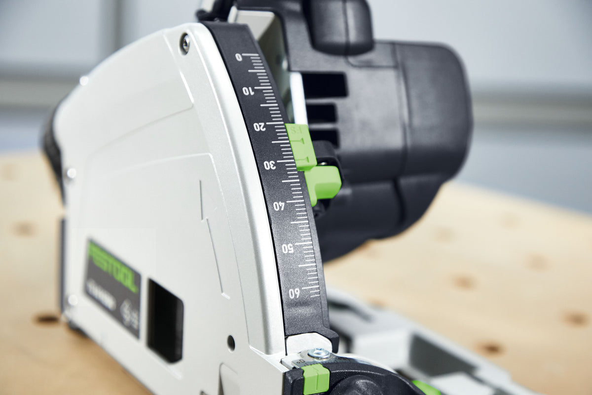 Festool TS 60K plunge cut saw with 100 Year Limited Edition Systainer & 1400mm Rail Plus Cap in action
