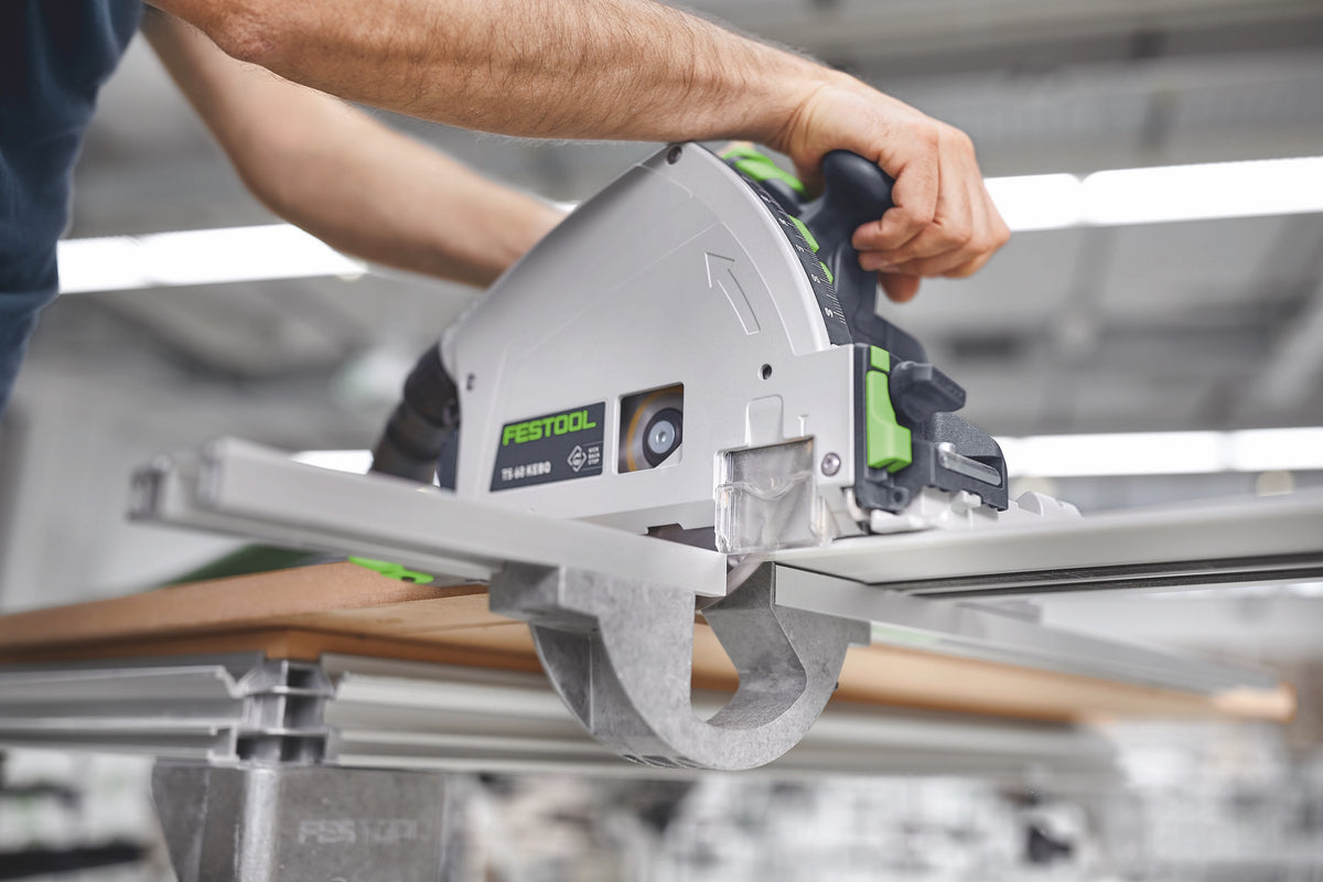 Festool TS 60K plunge cut saw with 100 Year Limited Edition Systainer & 1400mm rail, showcasing its durable design and precision