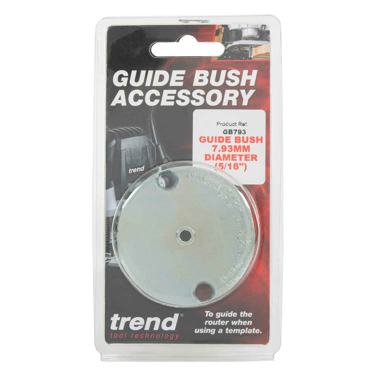 Trend 5/16in x 5mm Router Guide Bushing Steel