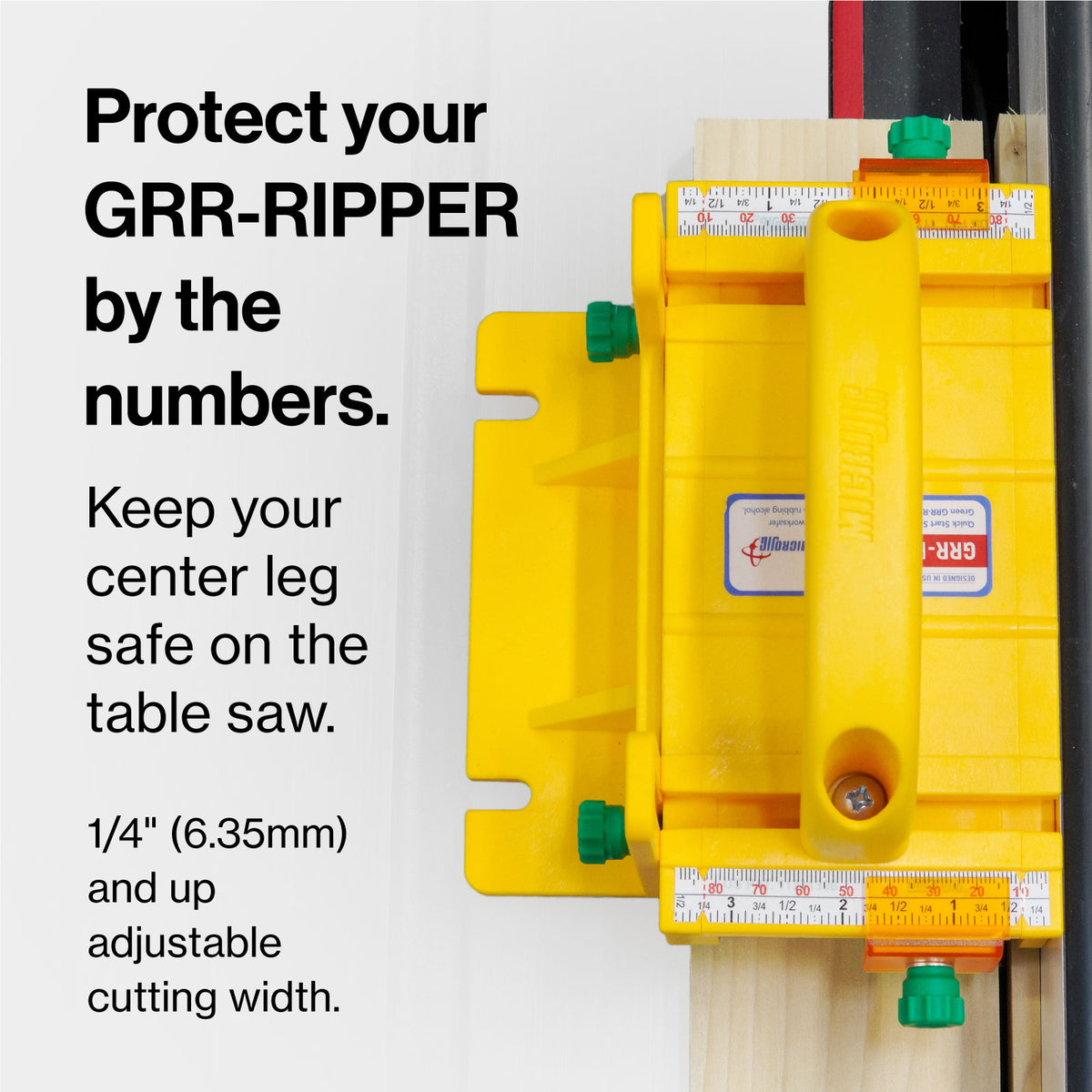 MicroJig GRR-Ripper SafeRip Kit Upgrade with SafeRip Cursor for enhanced safety and cutting control