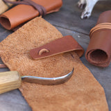 En Mina Hook Knife Cover Tan Leather