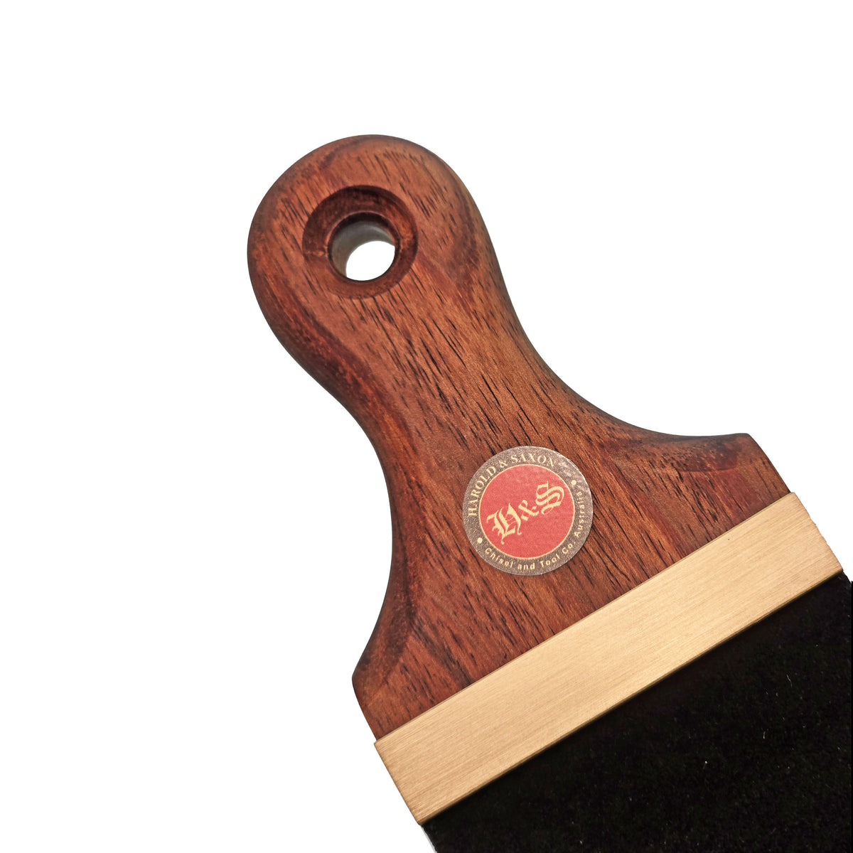 Harold & Saxon Honing Strop Tasmanian Blackwood leather side view