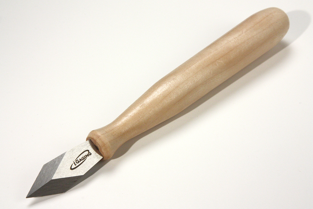 iGaging Reversible Marking Knife showing 38mm blade angle