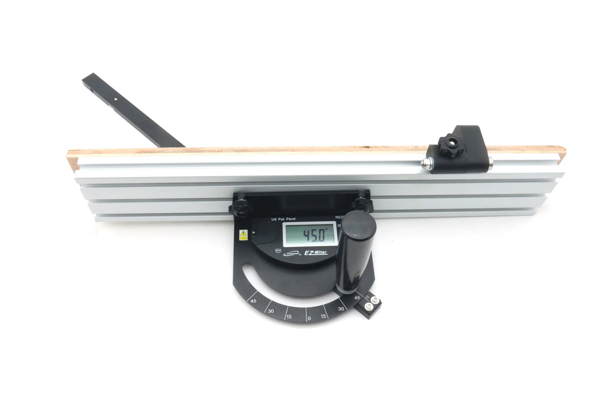 iGaging EZ Digital Mitre Gauge with 450mm Fence on woodworking table